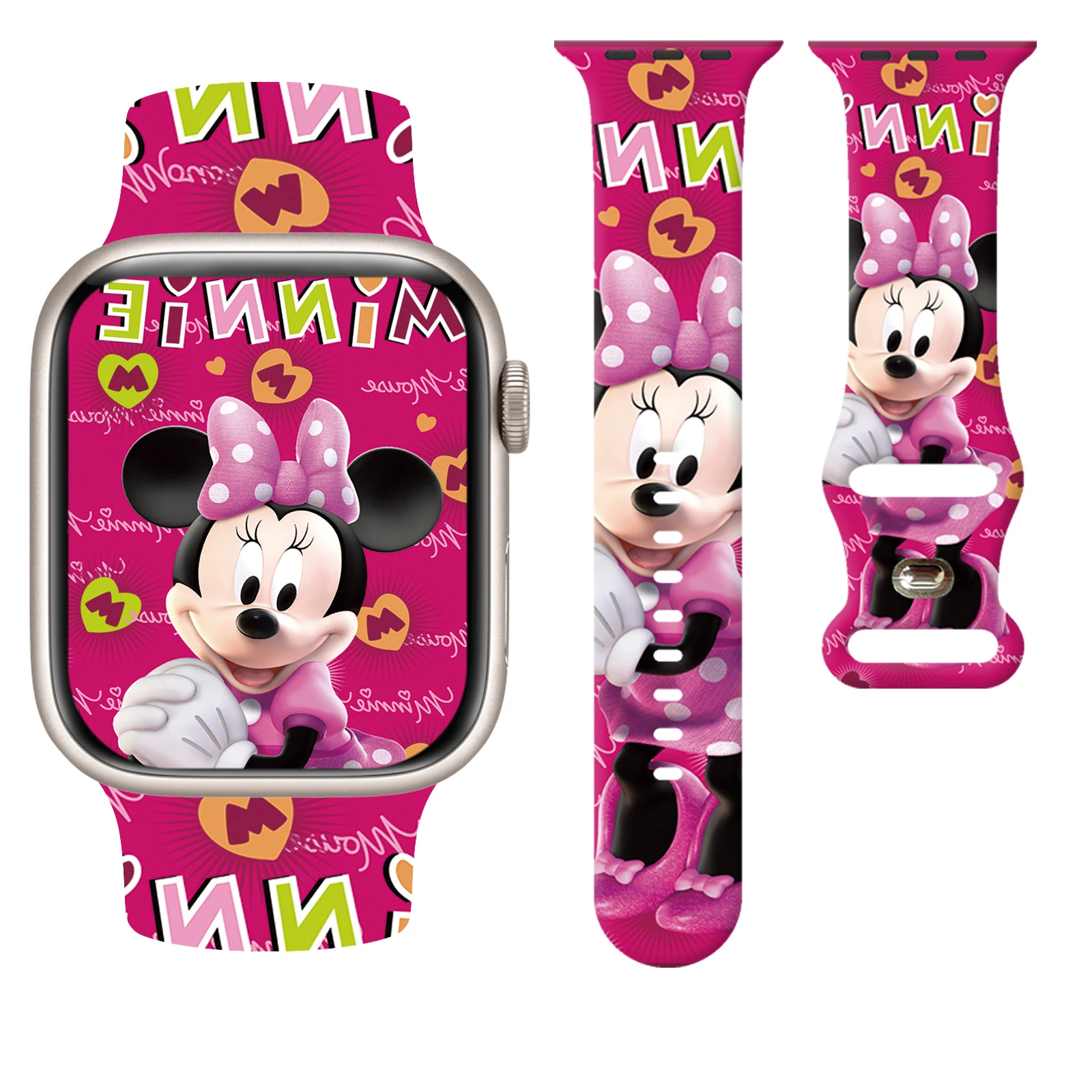 

Disney Mickey Club 5 printed watch strap for Apple Watch 11 10 9 8 7 Silicone Band Replaceable Bracelet for iWatch 38mm 42mm 44m