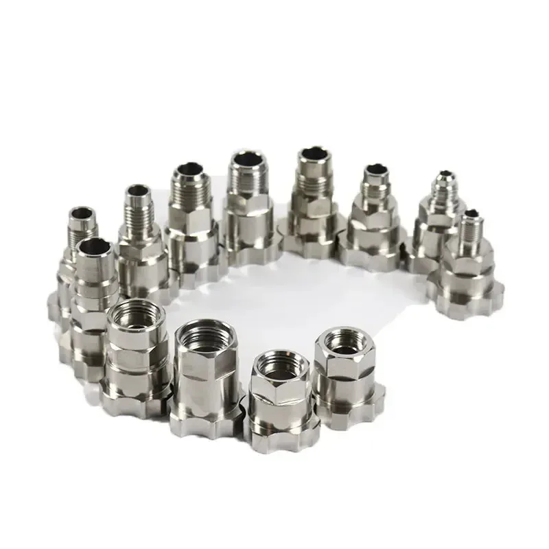 Roestvrij staal materiaal geschikt voor SATA Devilbiss Iwata Warte Avalon spuitpistool adapter auto schilderen tool link staaf adapter