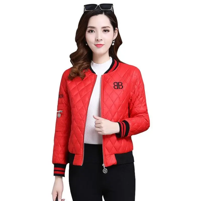 Woman Coat Bomber Baseball Black Aviator Jackets for Women Red Duck Down Quilted Padded Thick Padding in Promotion Cute Hot Cold