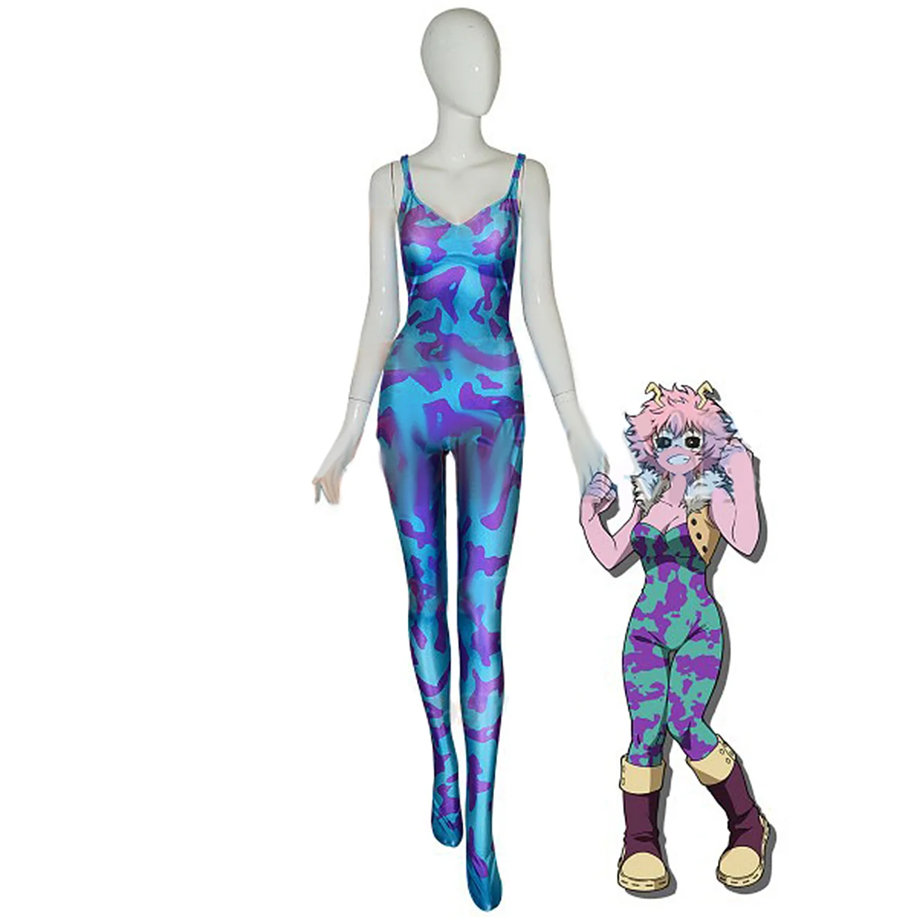 My Hero Academia Pinky Cosplay Ashido Mina BodySuit Superhero Costume Girls Spandex Disfraces Zentai Outfits Halloween Costume