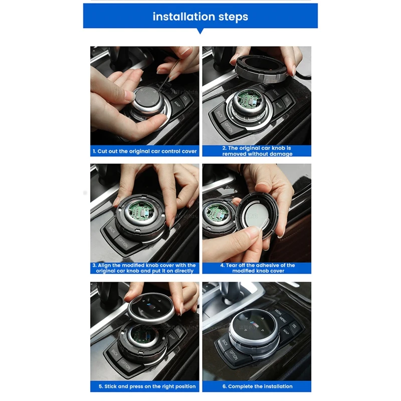 Car Multimedia Button Cover Trim Knob Ceramic Black For -BMW X1 F25 X3 X5 F16 1 2 3 5 Series F10 F20 F30 F34 7 Button