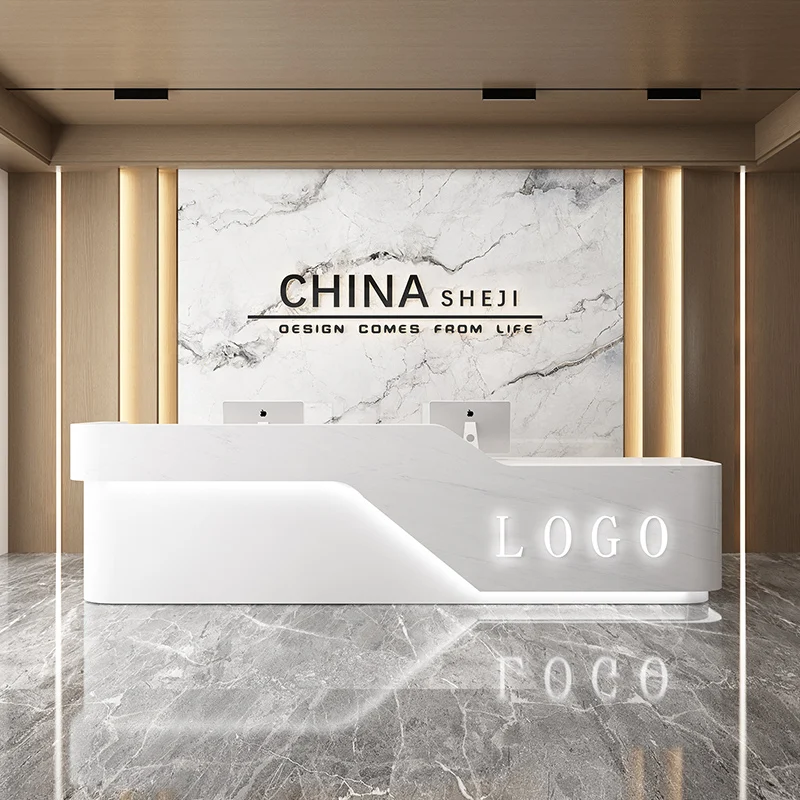 Premium Clinic Reception Desk Retail Executive Shopping Counter Modern Reception Desk Display Meuble Caisse Shop Furniture HDH