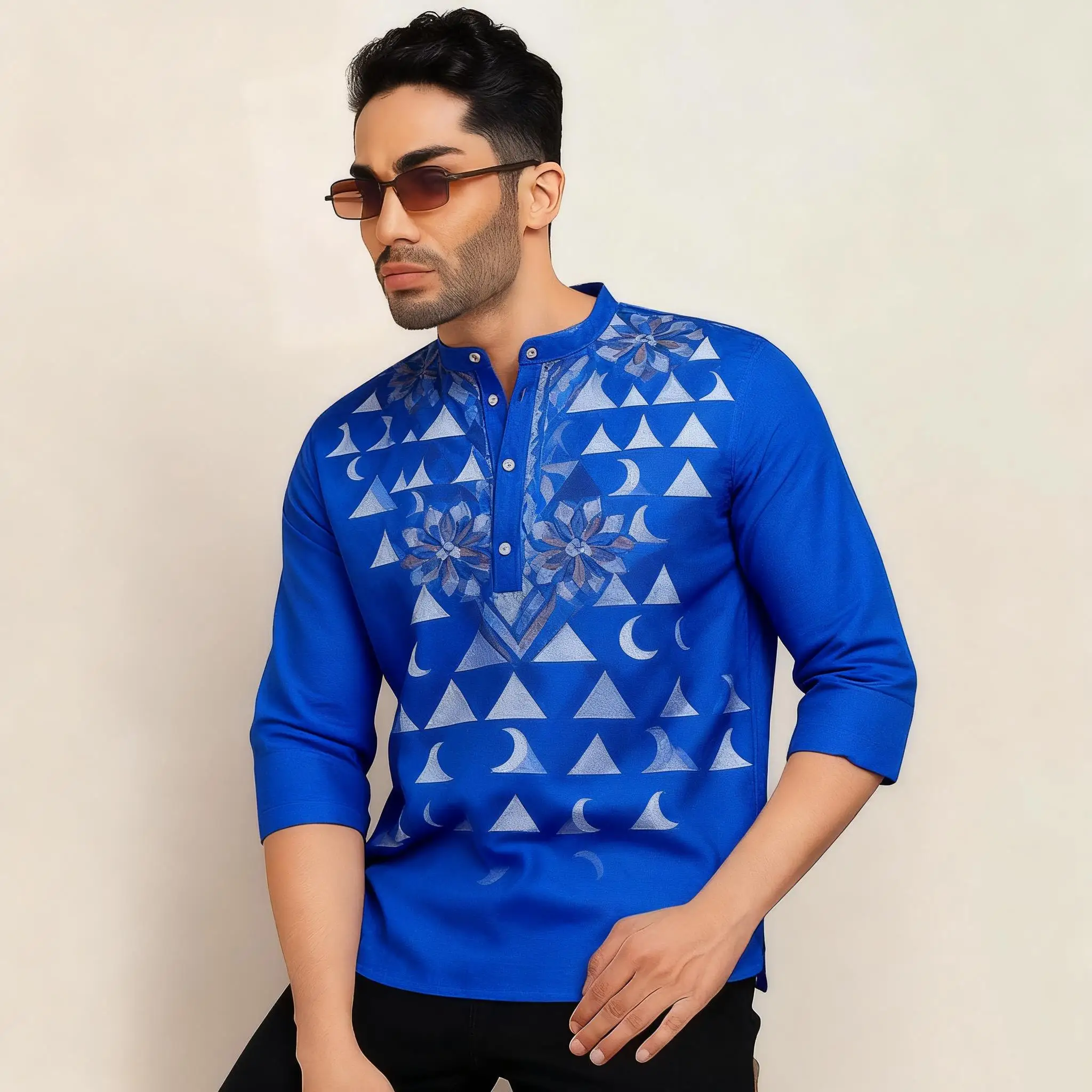 الرجال المسلمين الإسلامية العربية المرقعة مخطط التطريز عيد قميص مسلم جوبا عبايات فضفاضة غير رسمية 2026 Ropa Musulmana Hombre #4