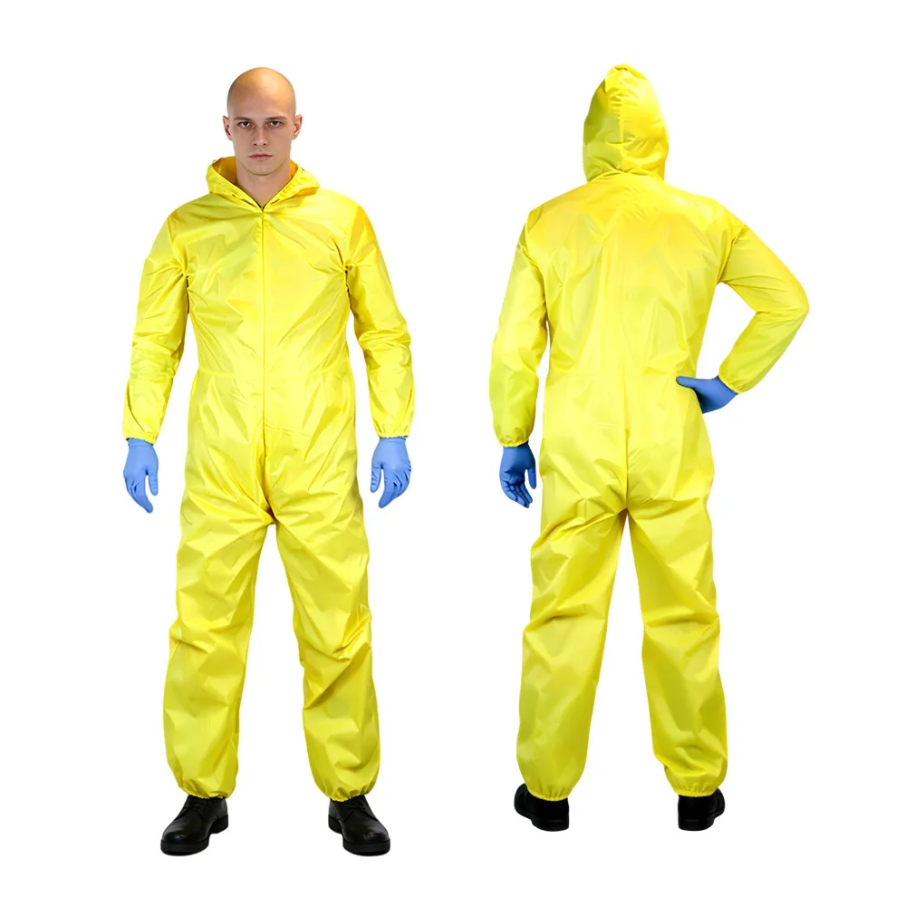 

Game Theme Breaking Cosplay Costume Yellow Hazmat Protective Jumpsuit Adult Men Halloween Carnival Party Clothing