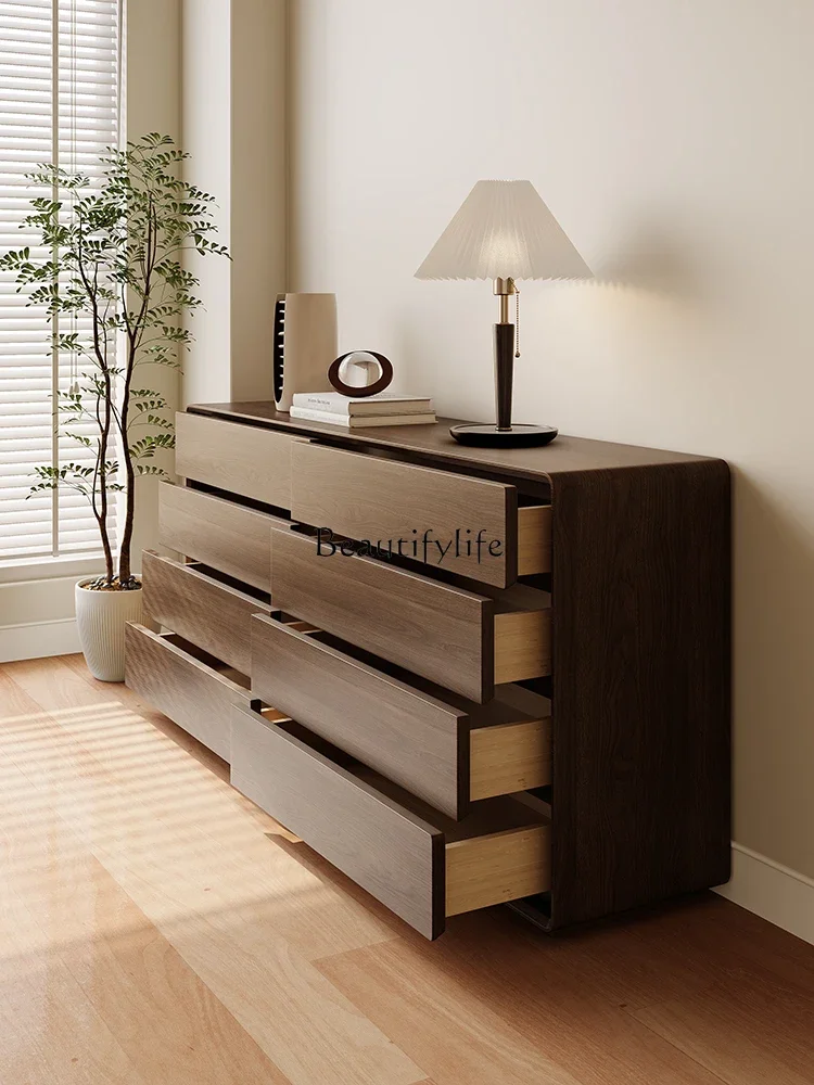 

yj9 Eight Bucket Bedroom Six Bucket Storage Walnut Color Nordic Storage Complete Set Clothes Closet