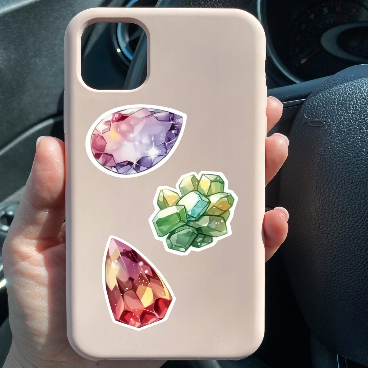 100 PCS Crystal Gem Treasure Sticker Set Waterproof Sticker Water Bottle Phone Case Luggage Bag Sticker Cartoon Crystal Decal