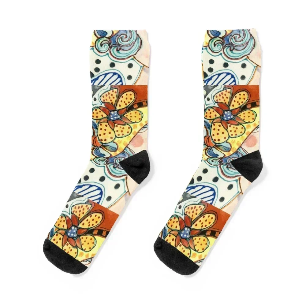 

Girl and her Cat Socks Climbing snow warm winter Socks Man Women's