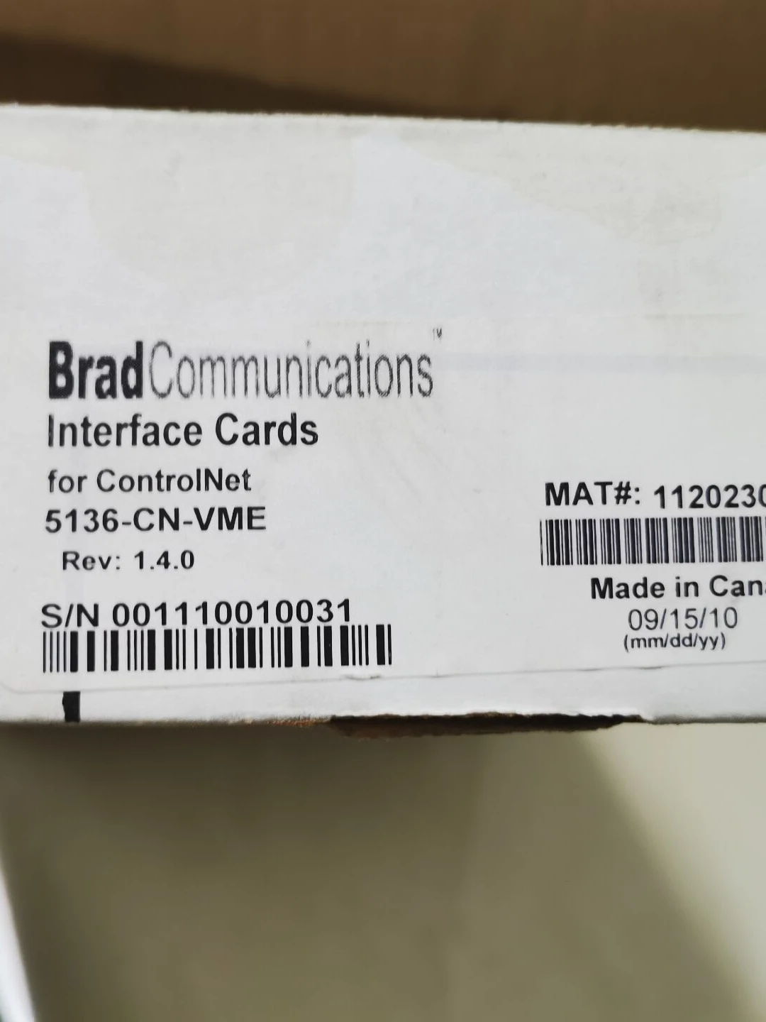 Brad Communications Card SST Original 5136-CN-VME Spot Negotiation