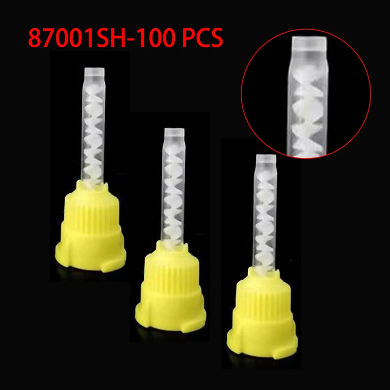50/100PCS Tandheelkundige Mengtips Siliconen Rubber Mengtip Tandheelkundige Afdrukmaterialen Mengbuis Prothese Laboratorium Kleurbuizen