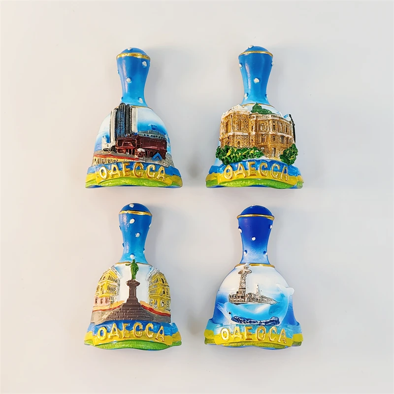 Ukraine，Odessa，bell，3D Stereoscopic，Tourism souvenirs，Resin painting，Decoration home，Refrigerator magnets