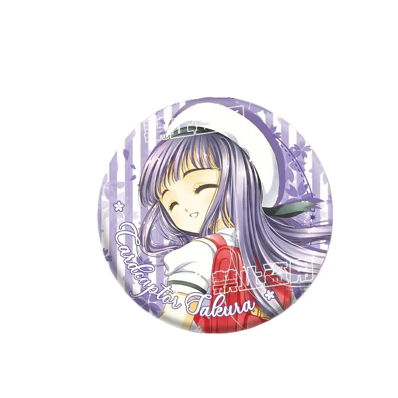 58 ミリメートル/75 ミリメートルアニメカードキャプターさくらバッジ李沙蘭/エリオル水彩テーマバッジ ACG グッズバッグペンダント装飾お気に入りのギフト