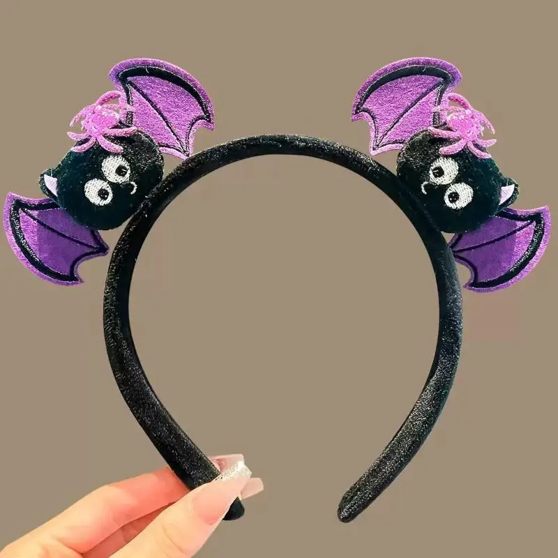Entzückendes Plüsch-Geister-Stirnband mit Fledermaus-Kopf-Schnalle, niedliches Haarband, Cartoon-Kopfbedeckung, Requisiten für Aufführungen, Unisex, Originaldesign – Detail 4