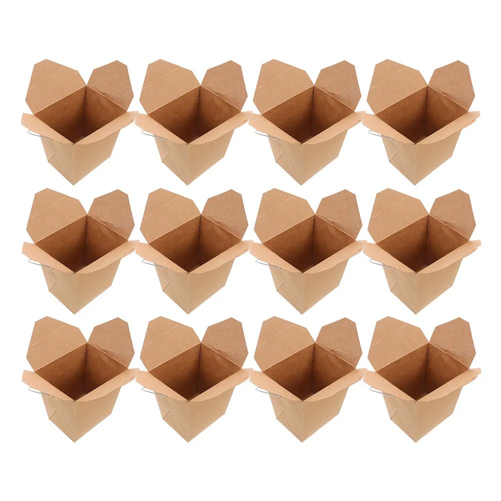 Paquete de 50 Cajas para Comida China para Llevar con Asa de Alambre Metálico Resistente para Arroz Frito, Pollo Frito, Comida Rápida, Entrega a Domicilio, Catering, Picnic