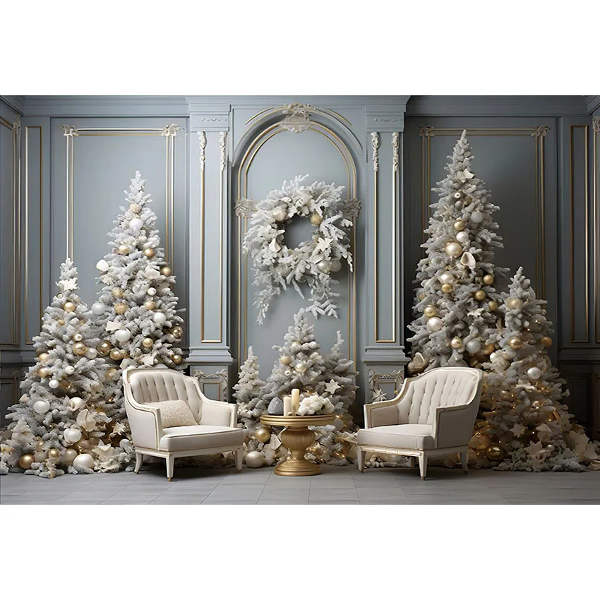 Avezano Christmas Background Winter Snow Fireplace Windows Interior Xmas Tree Decoration Backdrop Photo Studio Photocall Props