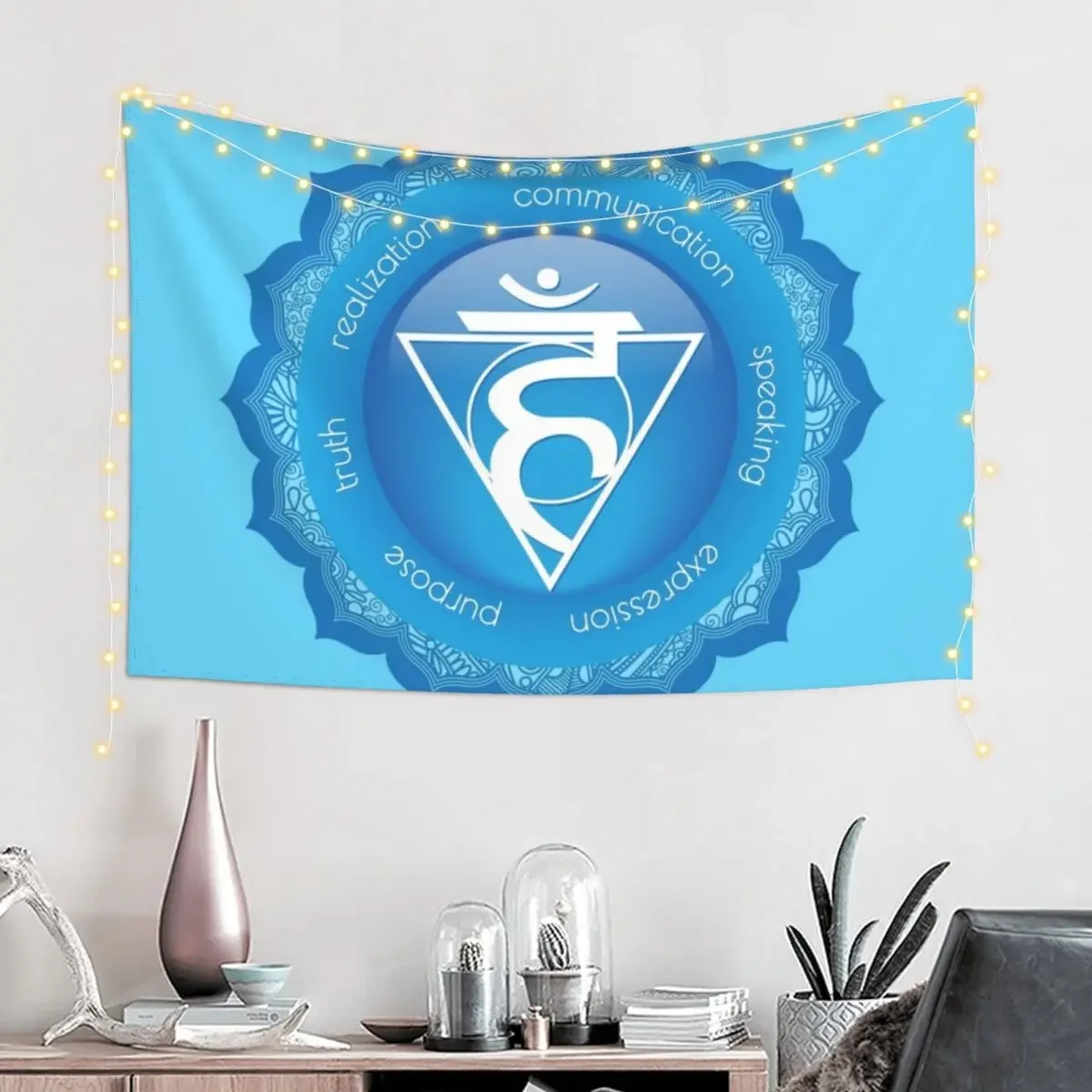 Throat Chakra Mandala - 52 BBG Tapestry Bedroom Decor House Decor Bedroom Decoration Tapestry