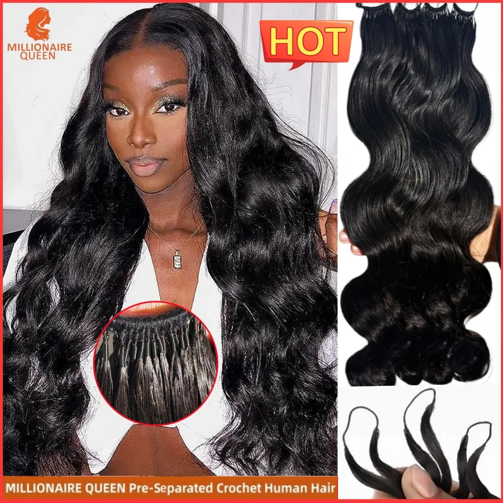 

Наращивание волос Body Wave из 100% натуральных человеческих волос для плетения косичек без узлов, предварительно разделенные пучки для крючкового плетения, качественные волосы для крючкового плетения.