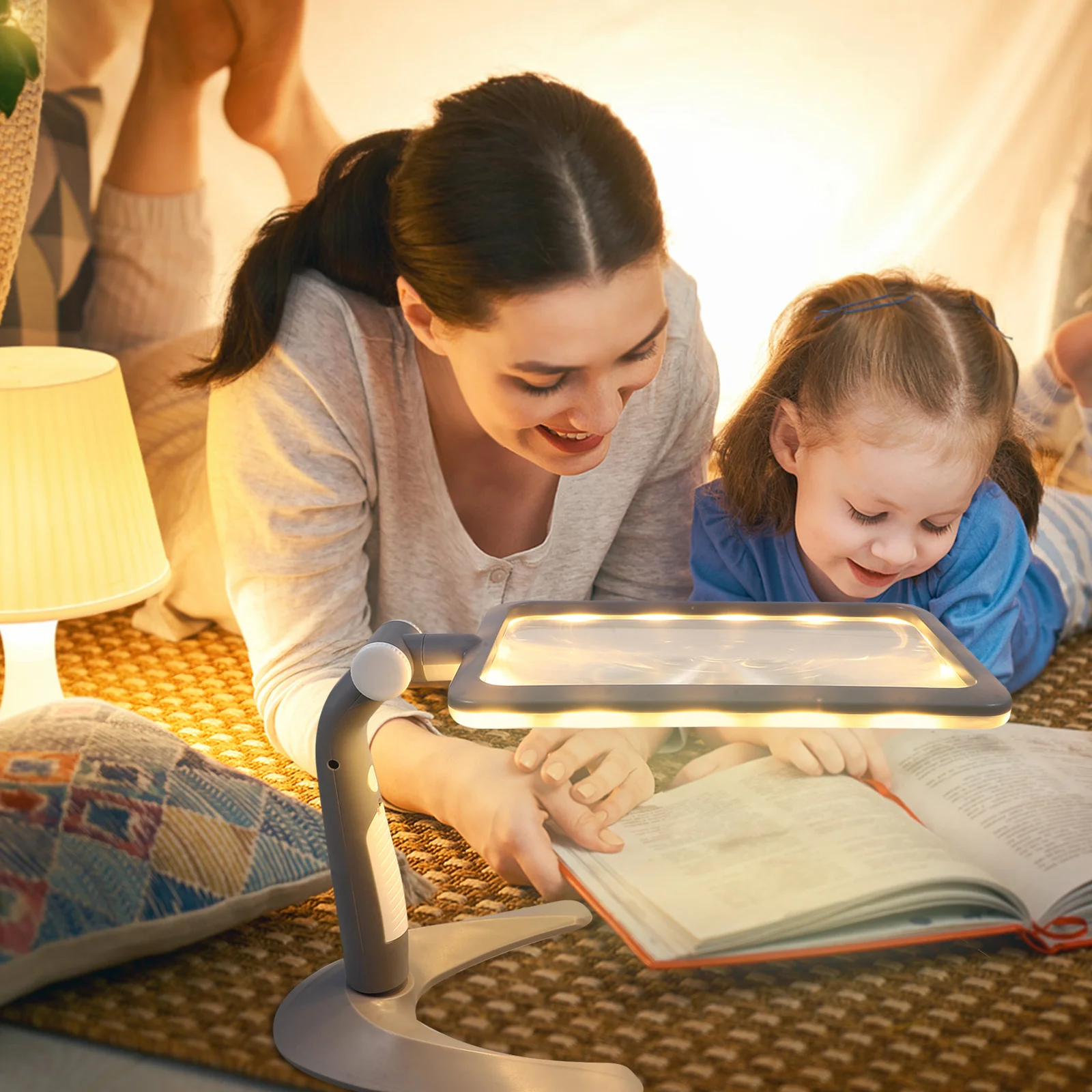 

48 LED Handheld Desktop Magnifier 2.5x Reading Books Magnifying Glass Clear Bright Light for Seniors and Poor Eyesight