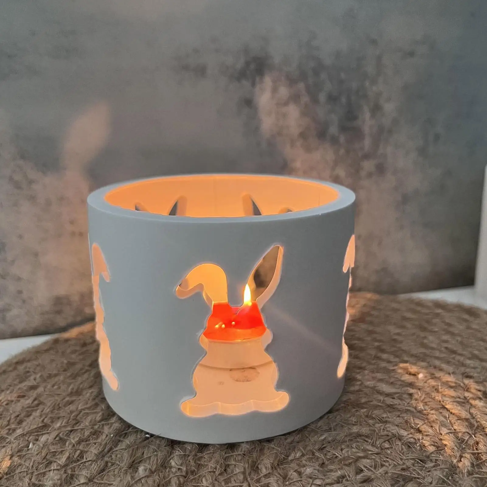 

Candle Holder Molds Flexible Non Stick Mould Hollow Rabbit Design Silicone Molds For Wax Epoxy Resin Plaster Soybeans Holidays
