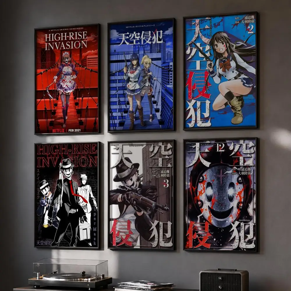 Anime High-Rise Invasion Cool Poster HD Home Wall Stickers House Hallway Living Room Bedroom Bar Office Decor Art Prints