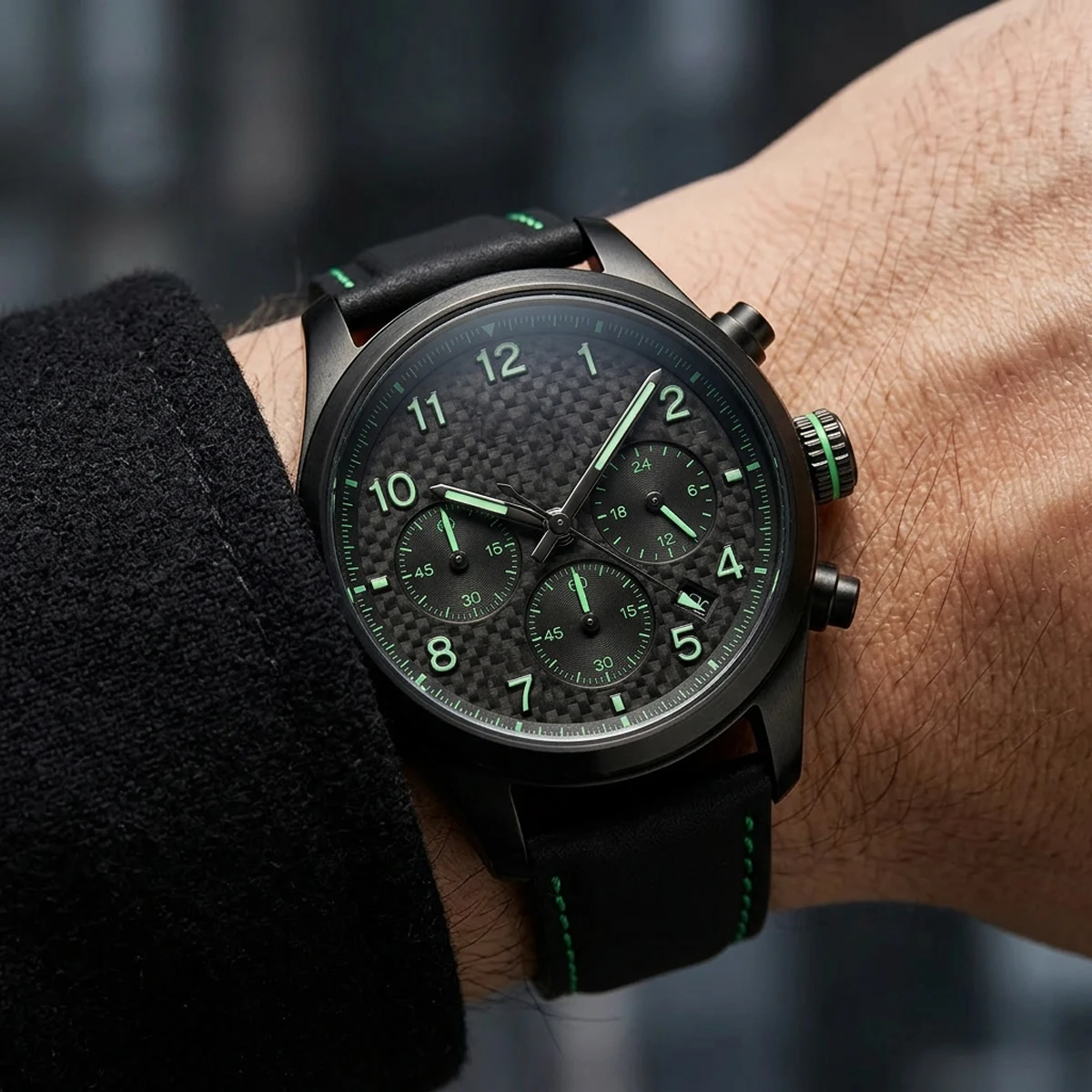 Watch Pointers Black Green/Black Yellow/Black Orange 6 Pins Watch Hands Quartz Watch Hands Accessories for VK63 Movement