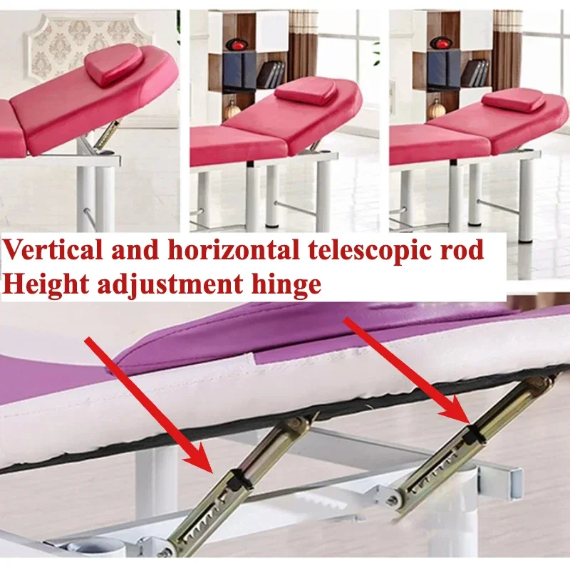 2pcs 4/5/7/10 office desk beauty bed lifting straight pull rod telescopic headrest height adjustment hinge support frame