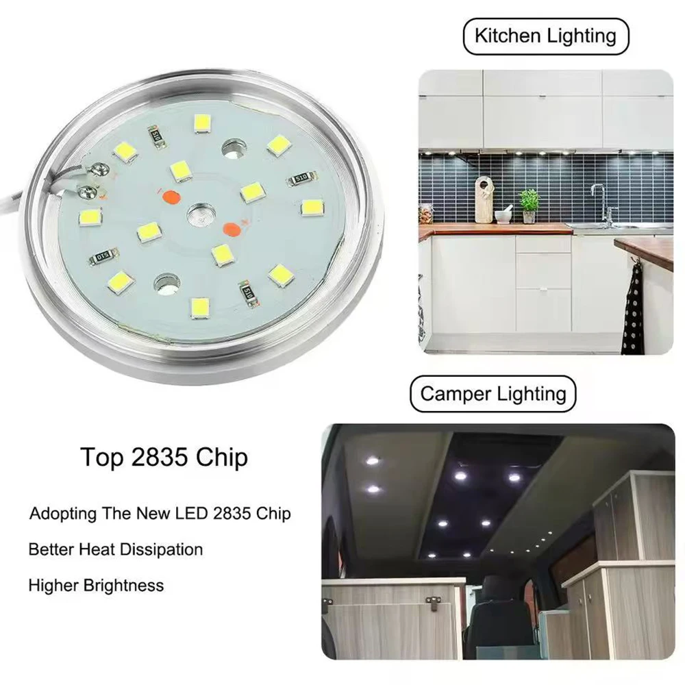 4PCS Camper Lighting Caravan RV Light DC12V LED Indoor Light Car Interior LED Reading Light Car Ceiling Lighting 3000K/6000K