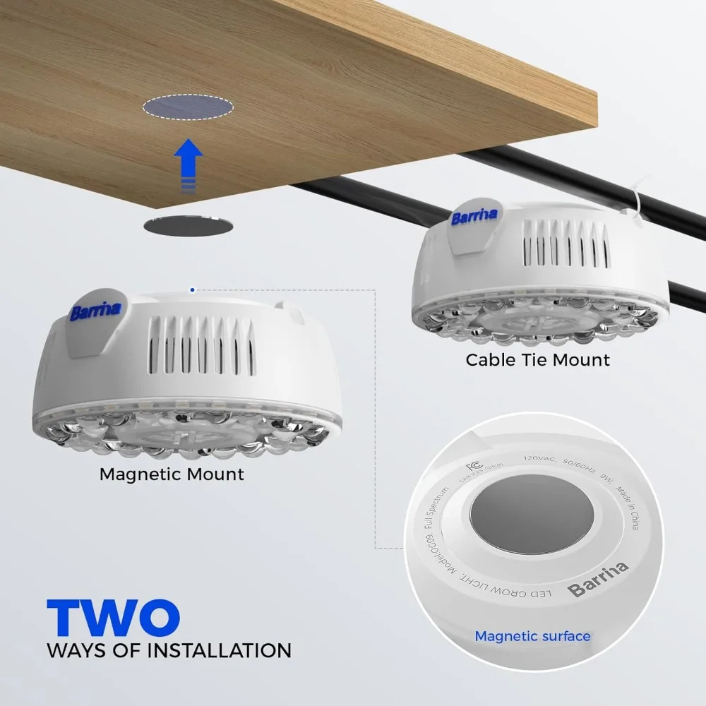 ضوء نمو LED كامل الطيف 54 وات، 5000 كلفن، 6 × 9 وات، يمكن مقارنه بقدرة 810 وات، مثالي لنمو النباتات الداخلية #5