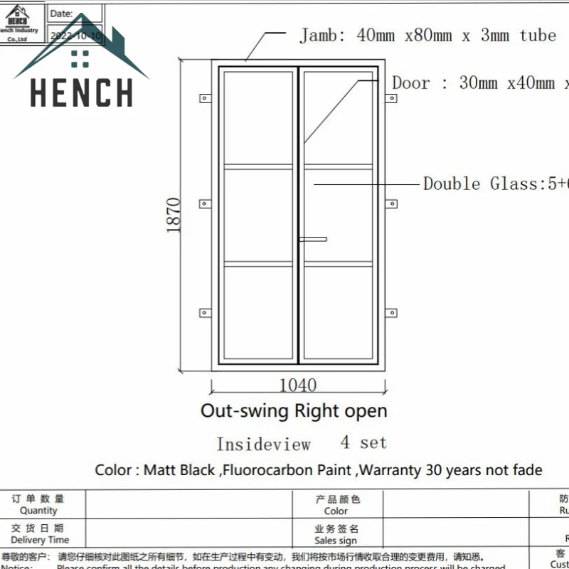 

Home Use For Entrance Doors Fence And Windows Fame Interior Exterior Steel Glass Metal Material Hench Selling China