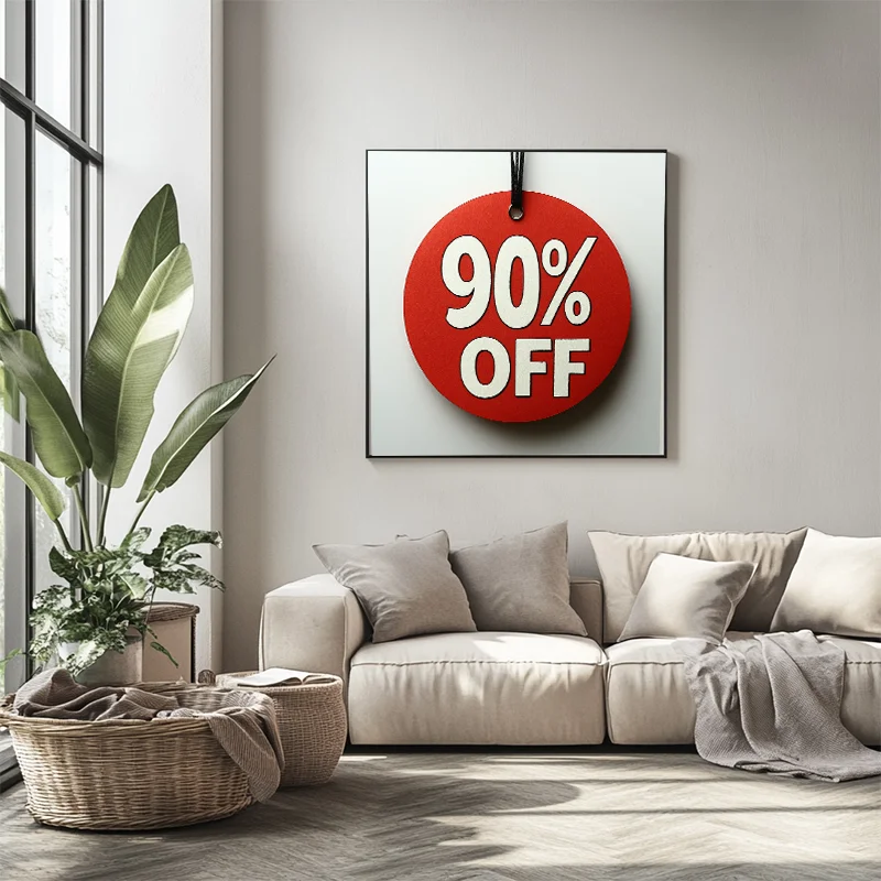 

Modern Stylish Red Circular Sign Wall Art Decor Eye - Catching 90 Percent Off Design Painting Hot Selling Living Room Home Decor
