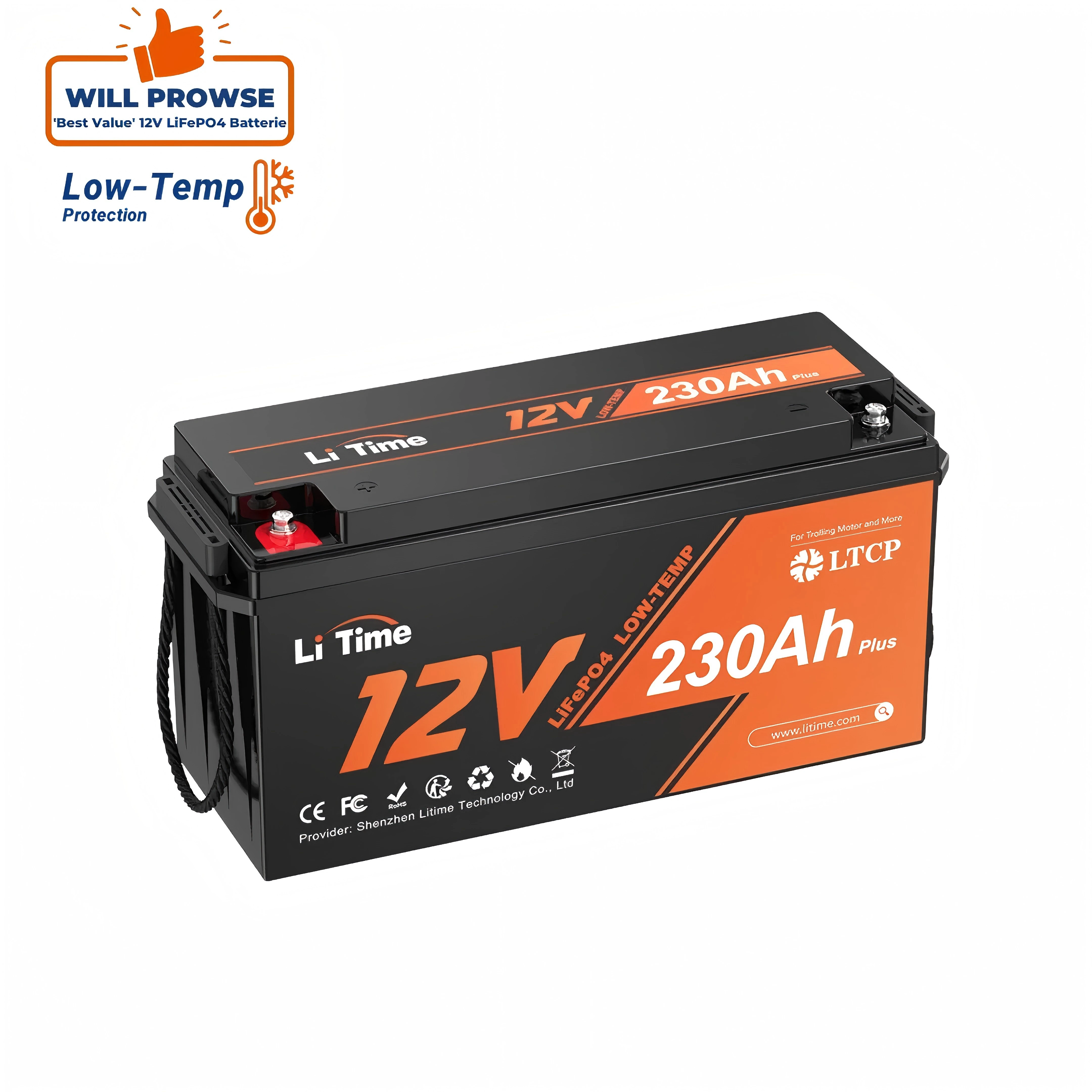 Batería LiTime 12V 230Ah Plus LiFePO4