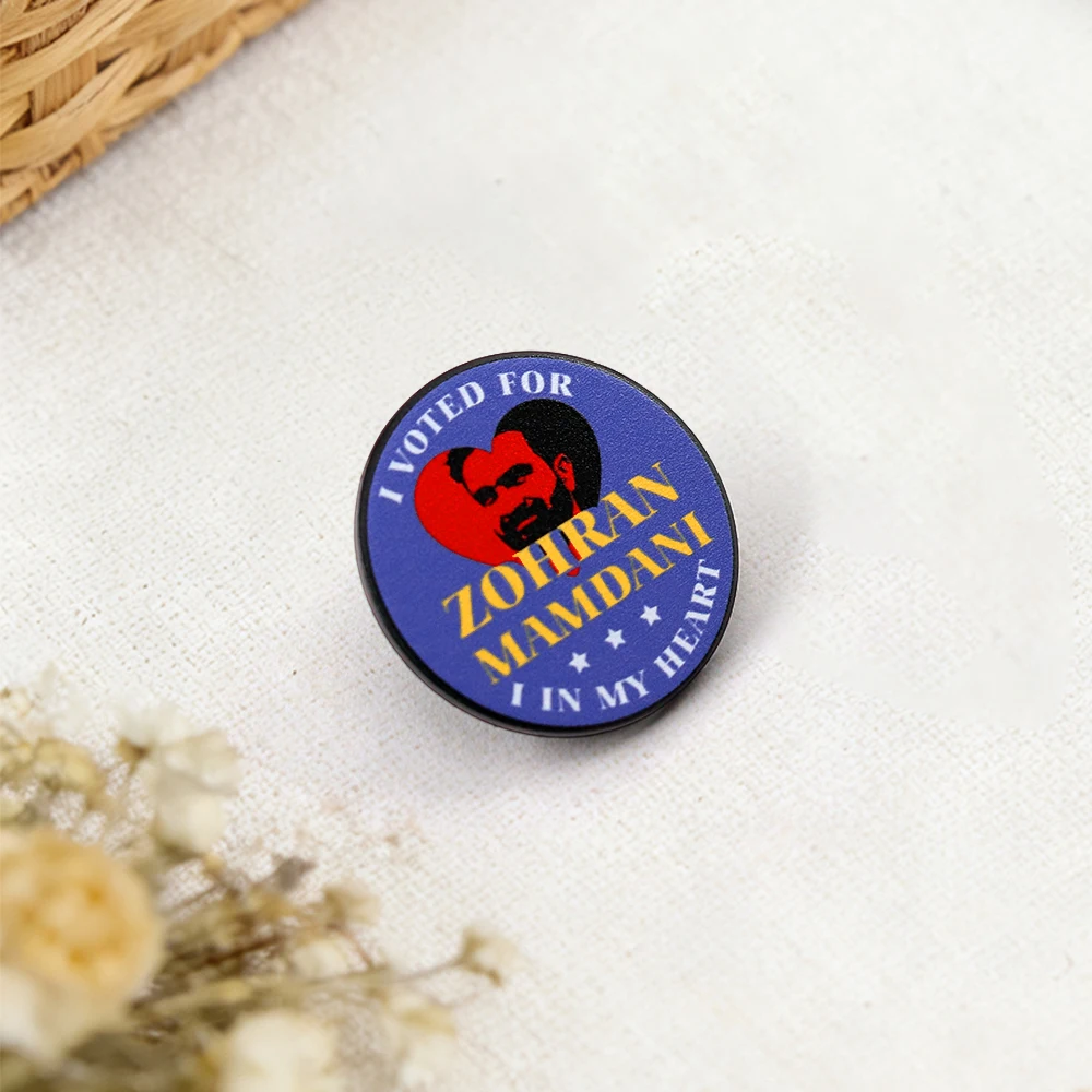 Ich habe für Zohran Mamdani in „My Heart“ gestimmt Emaille-Pin Lustige politische Wahlkampfpins Anstecknadel Accessoire Schmuck – Detail 5