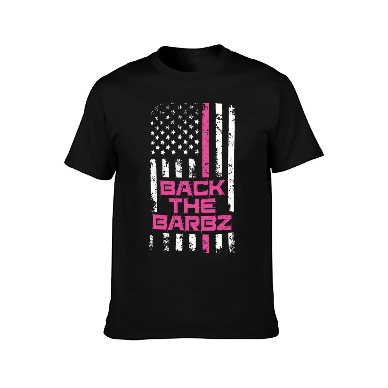 Back The Barbz Pink Flag Retro Deisgn T-Shirt boys animal print anime clothes Men's t-shirt