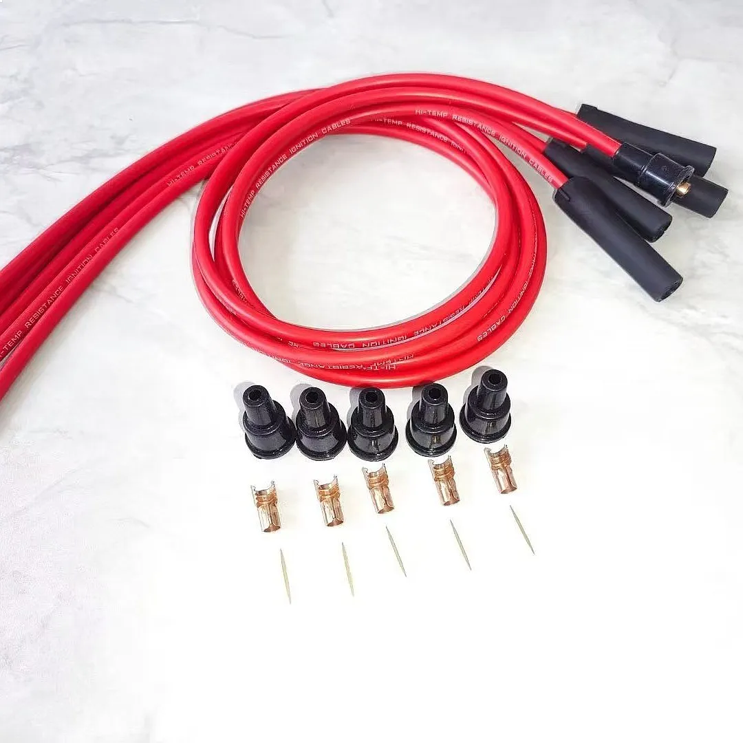 

1M 8mm High Performance HEI Spark Plug Wires for 4 Cylinder Classic Cars Red 5 Pcs
