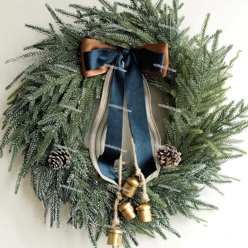 Christmas bow wreath, Christmas pine cone door pendant, party pendant wholesale