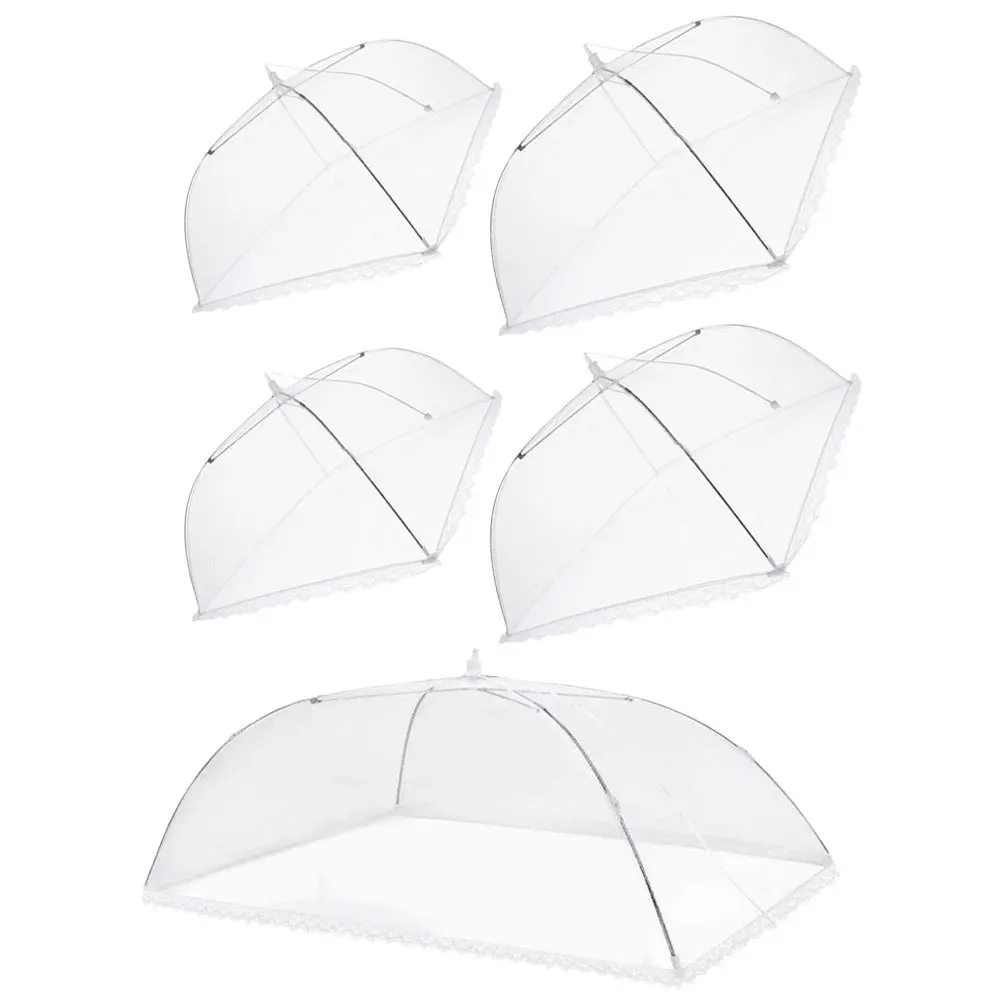 

5Pcs Foldable Dustproof Food Cover Mesh Tent Portable Food Protector Outdoor Picnic Table Cover Camping Supplies