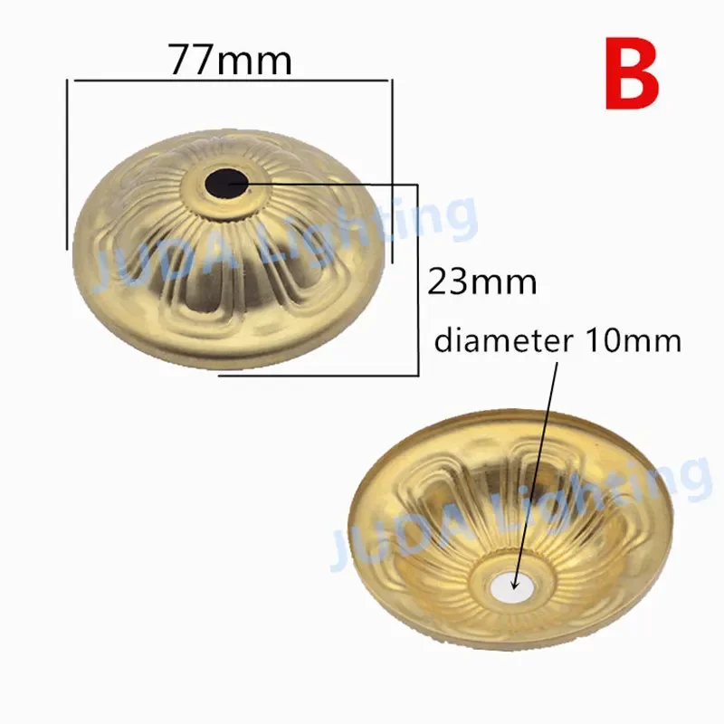 Copper metal cover cap Brass lamp tube decorative cap M10 hole light body decoration fittings for chandelier led ceramic lights