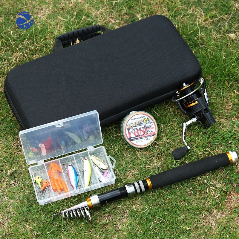 Wholesale Portable 1.8-3.6m Telescopic Fishing Rod Combo and Reel Lures Tackle Full Complete Kit pescaria