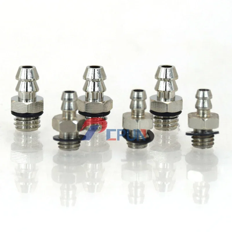 100pcs Pneumatic Fittings 5.5mm/3.5mm/1.5mm Air Pneumatic Hose To M5/M3 Male Mini Barb Fitting M-5AU-6/M-5AU-4MM Copper Connect
