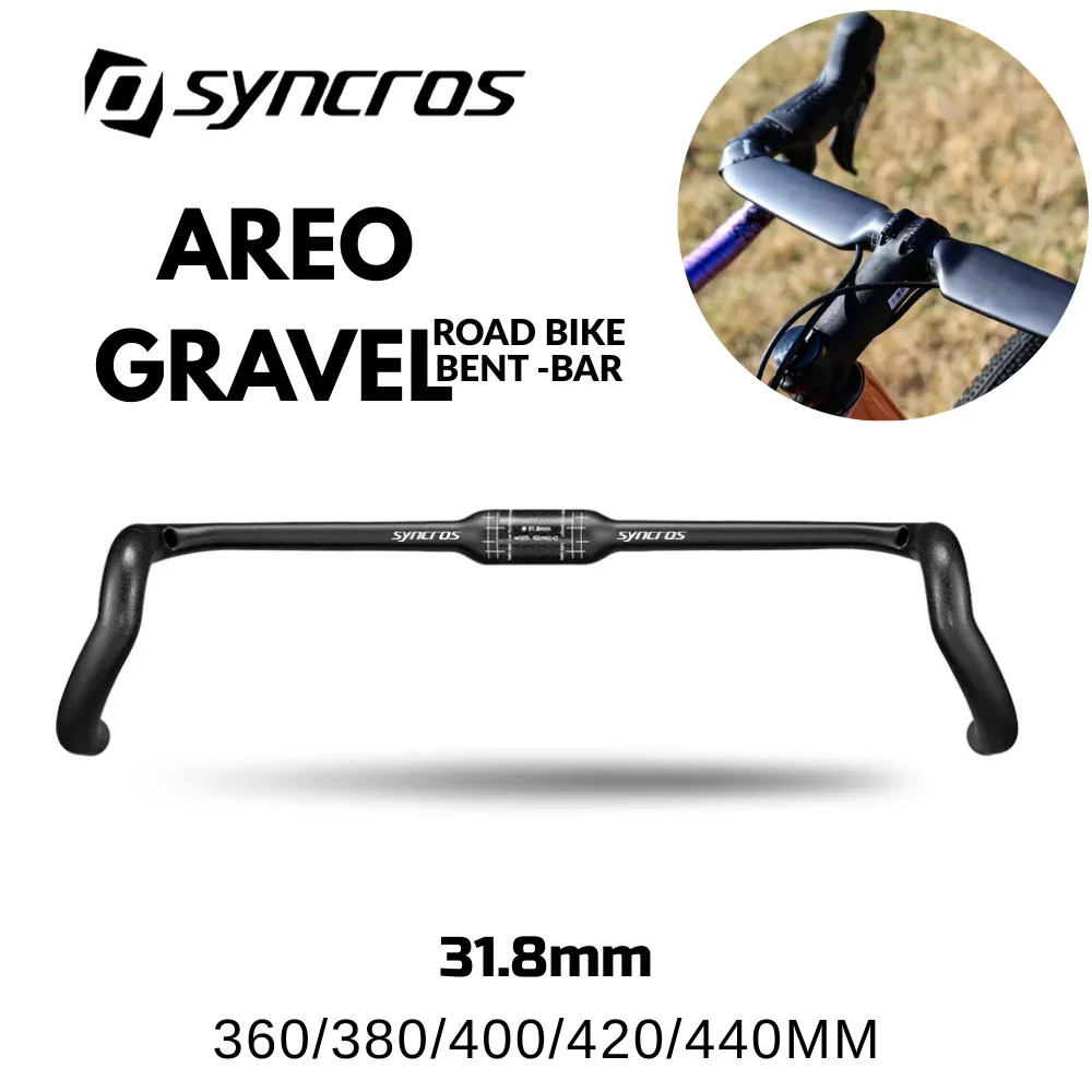 

SYNCROS Black Gravel Bike Handlebar Speed Carbon Road Handlebars Internal Cables Racing Bike Drop Bent Bar 31.8*360/380/400mm