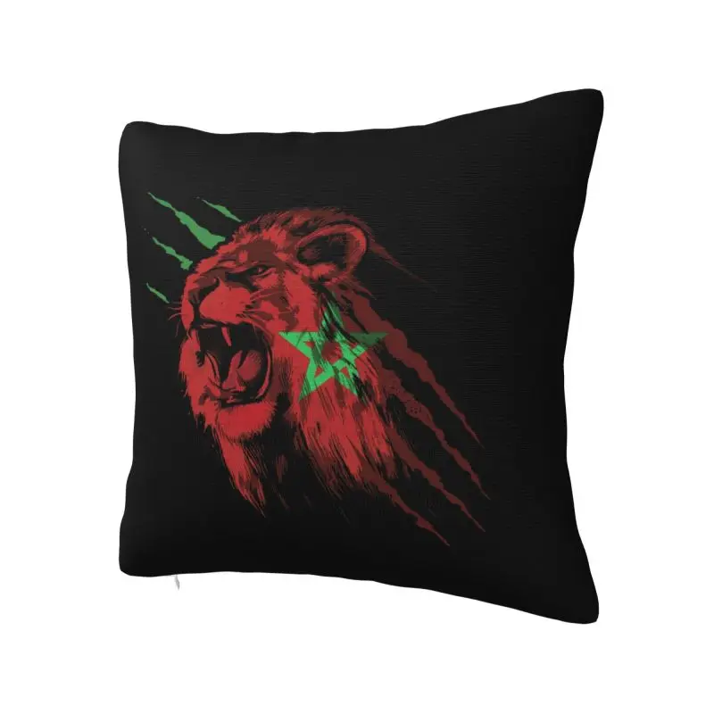 Custom Moroccan Atlas Lions Morocco Flag Pillow Home Decorative Nordic Cushions for Sofa Square Pillowcase