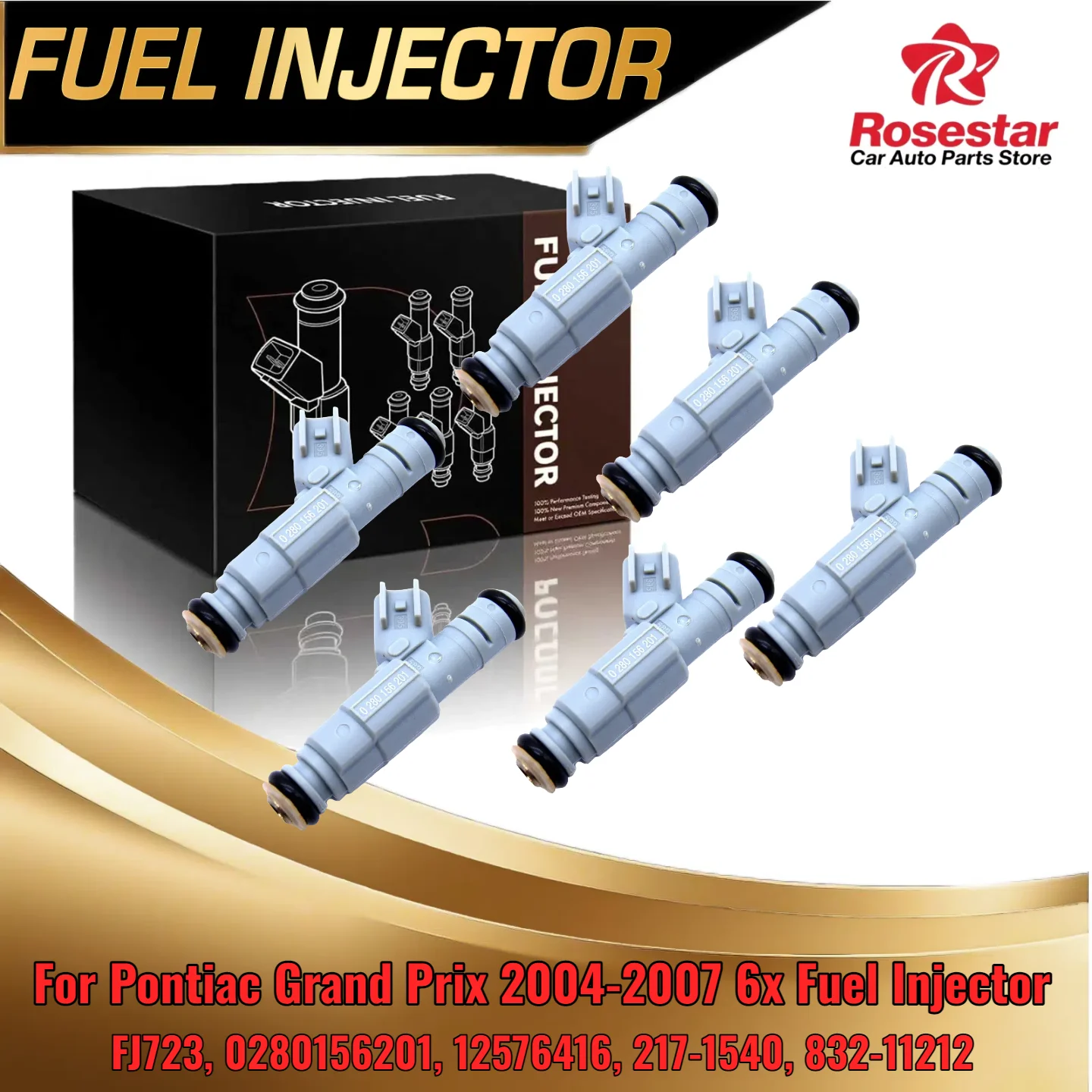 

Для Pontiac Grand Prix 2004-2007 6 комплектов топливных форсунок 0280156201 подходит для 3,8 л с наддувом V6
