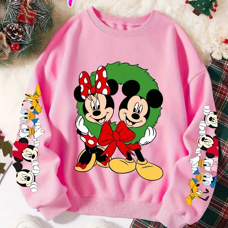 Disney Y2k Style Christmas Mickey Cartoon Women's Hoodie Autumn and Winter New Men's and Women's Casual Fashion Street Wear