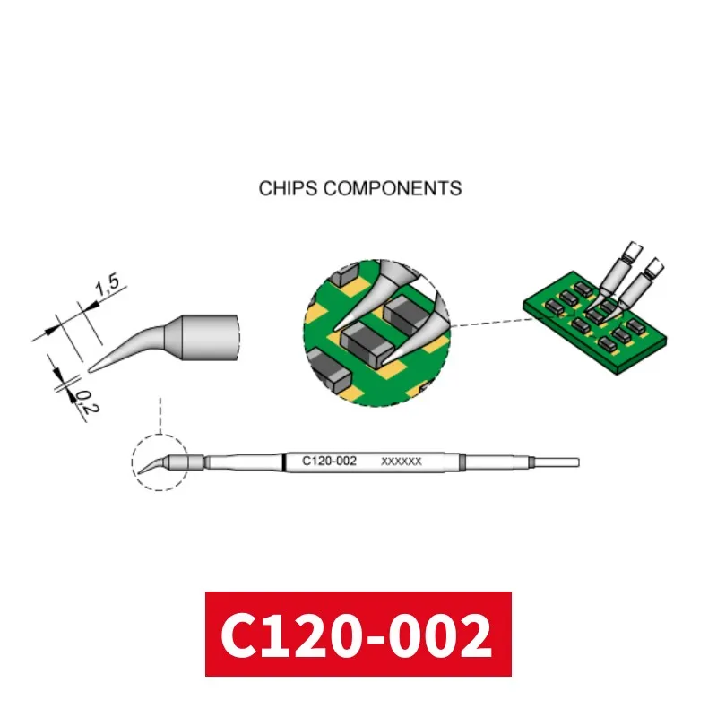 1 Piece C120-001/002/011 Soldering Tip (Made-in-China) for JBC AM120A Tweezers Handle, NOT Original