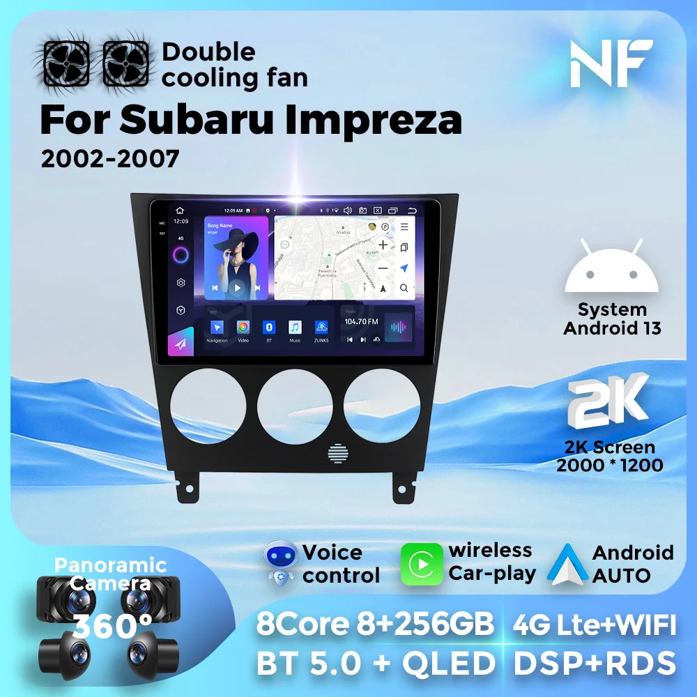 

Беспроводная Автомагнитола Android GPS-навигация для Subaru Impreza GD GG 2002-2007 BT5.0 4G WIFI мультимедийный видеоплеер Carplay Auto