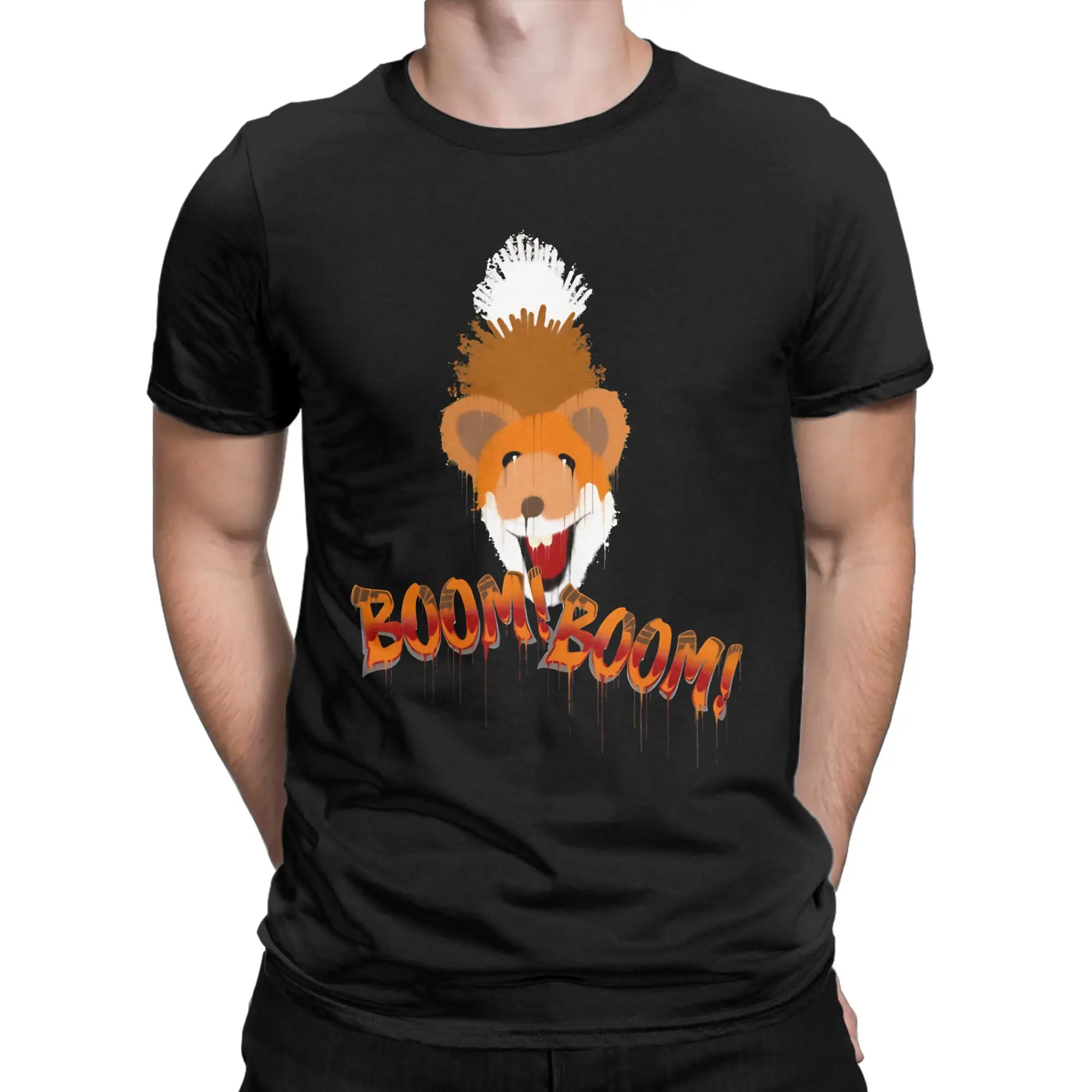 Playful Retro Variety  Classic Basil Brush Novelty 100% Cotton T-Shirt Tees Tops For Men