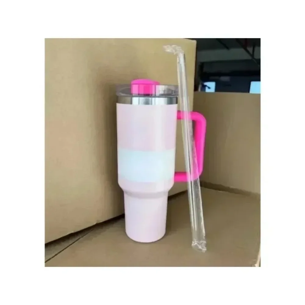 Thermal Coffee Stitch Cup with Straw Stainless Steel Vacuum Insulated Tumbler 40oz Thermal Iced Travel Cup for Outdoor