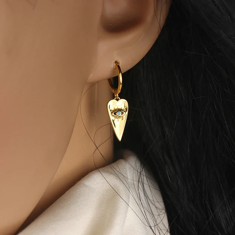 Lucky Eye Leafs Pendant Drop Earring for Women Charm  Piercing Jewelry Pendientes Mujer 2025 Accessories