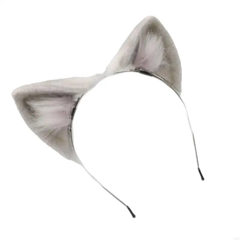 49mf 여우 귀에 머리 밴드 꼬리 퍼지 고양이 귀 귀 머리띠 테일 할로윈 코스프레 파티 고양이 의상 의상 액세서리 아이 성인