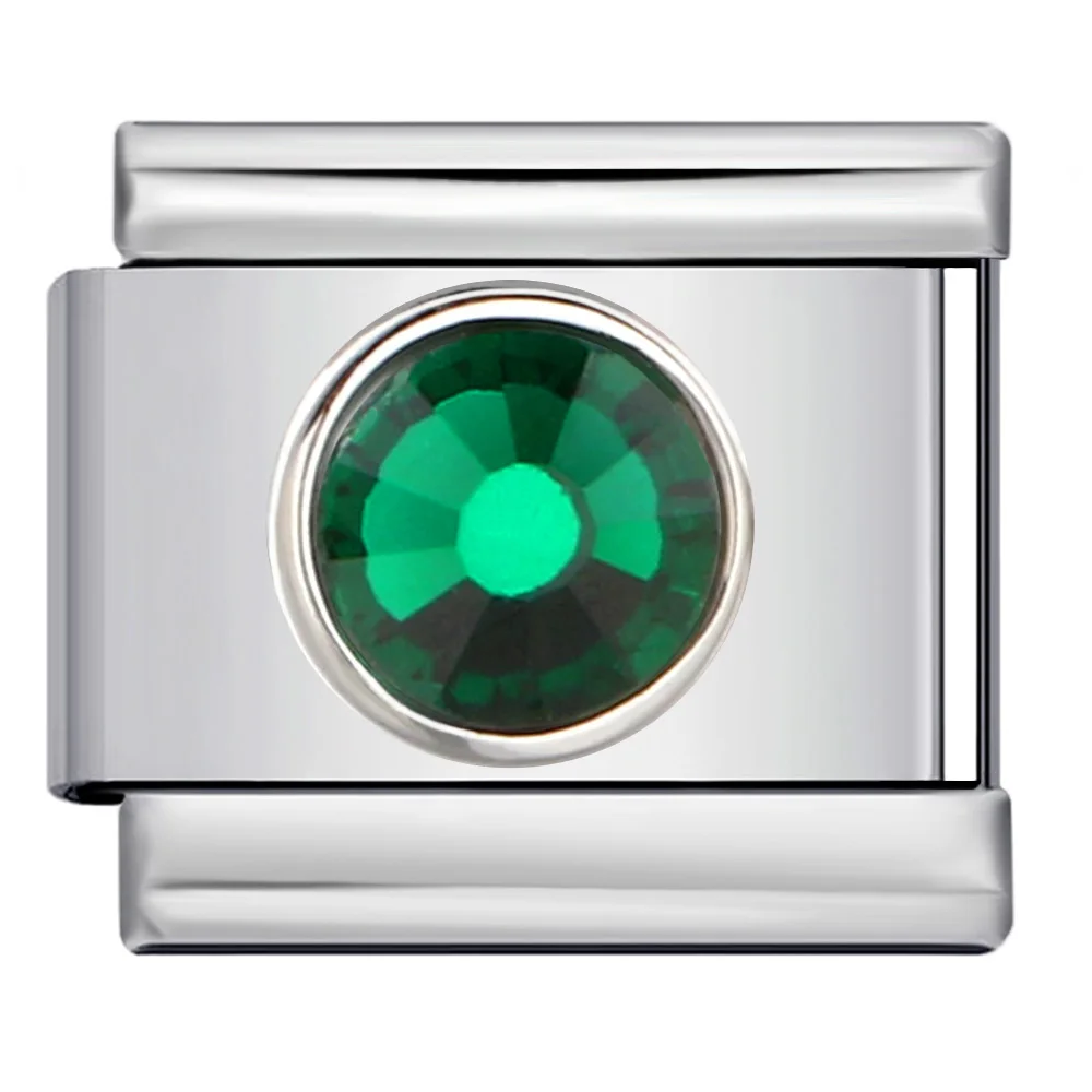Modisches, schlichtes, farbenfrohes, kreisförmiges Zirkoniumoxid-Italienisches Charm-Glied, passend für 9mm Edelstahlarmbänder für Damen und Herren, DIY-Schmuckherstellung. – Detail 3