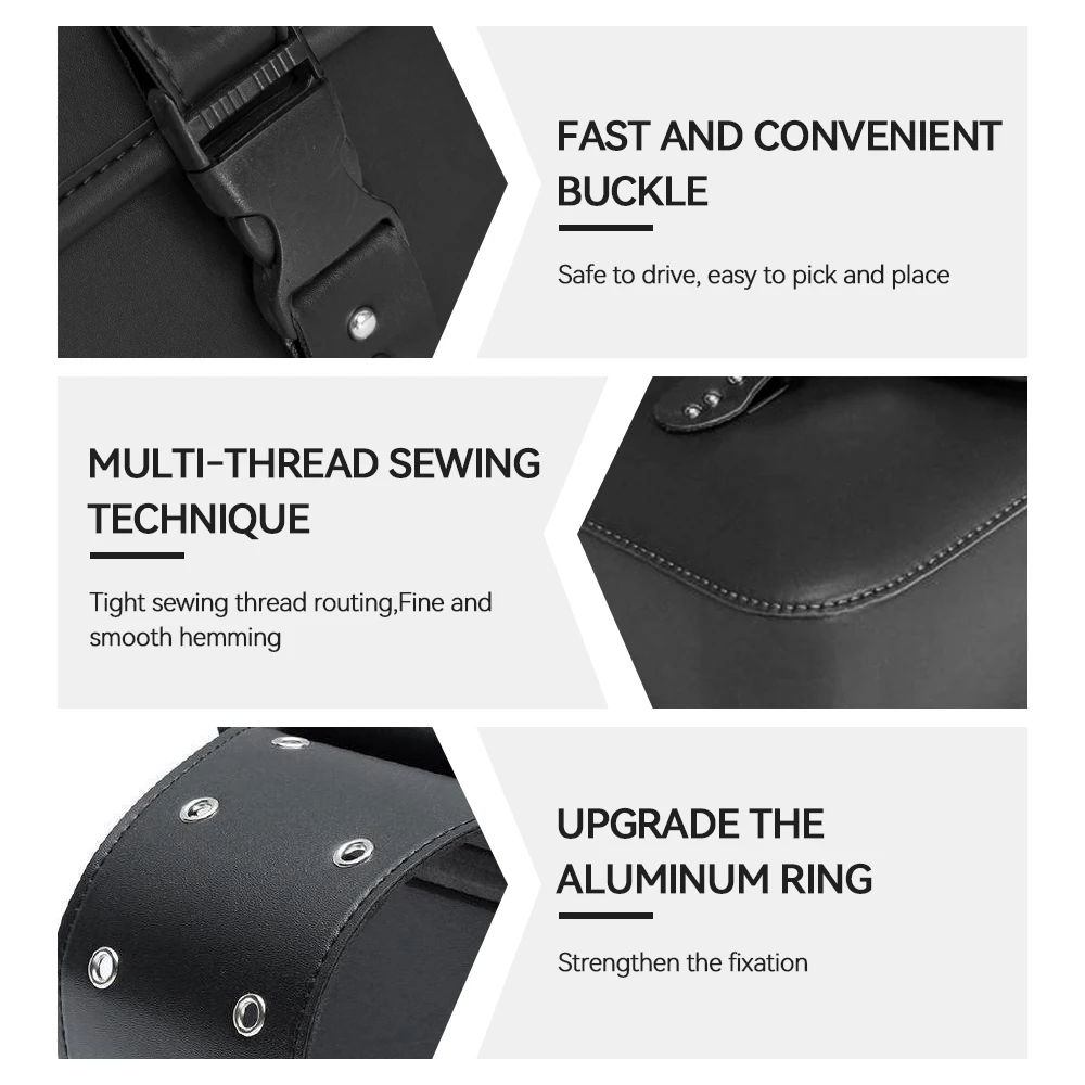 العالمي للدراجات النارية السرج الجانب أداة حقيبة الأمتعة بولي Leather الجلود مقاوم للماء ريترو موضة بولي PU حقائب جلدية دراجة نارية الملحقات #6